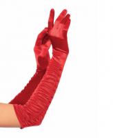 2042 Leg Avenue Gloves,  Opera length ruched satin gloves.