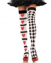 6315 Leg Avenue,  Harlequin and heart thigh highs